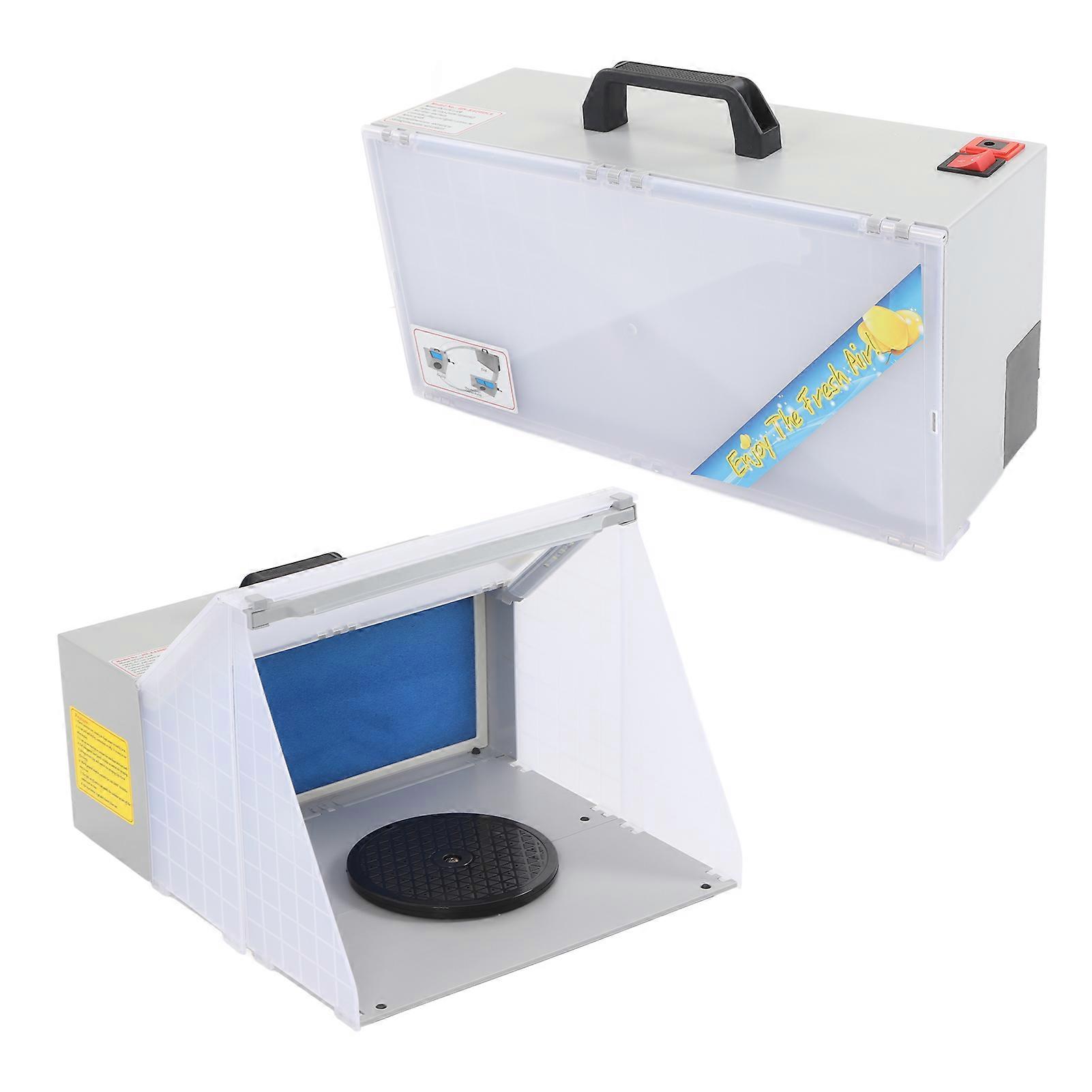 Airbrush Folding Portable Low Power Noise Spray Booth Extractor Filter with LED for Toys Models Crafts EU Plug 