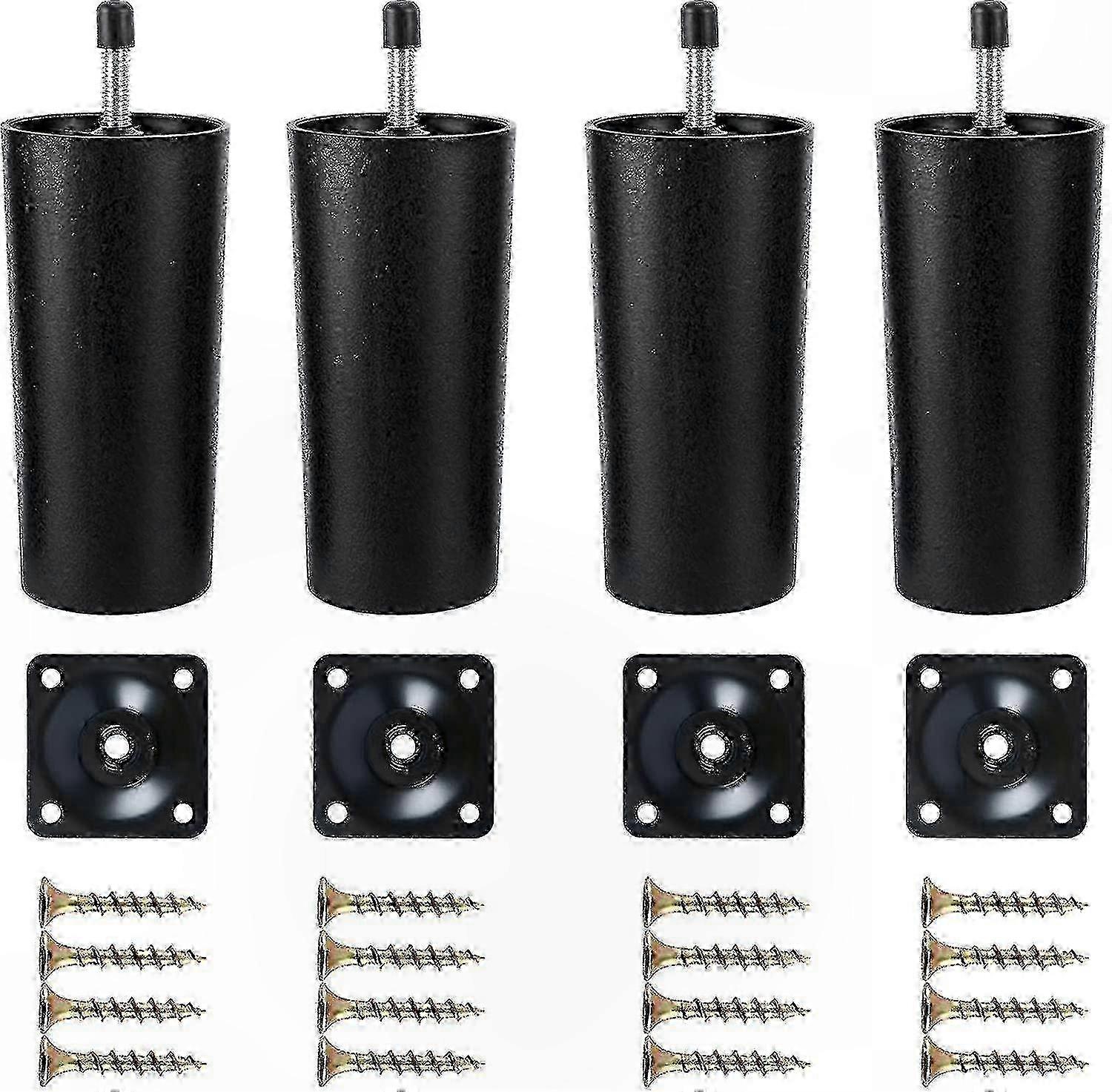 Replacement Sofa Legs with Mounting Plates, Set of 4 for Furniture Repair and Upgrade