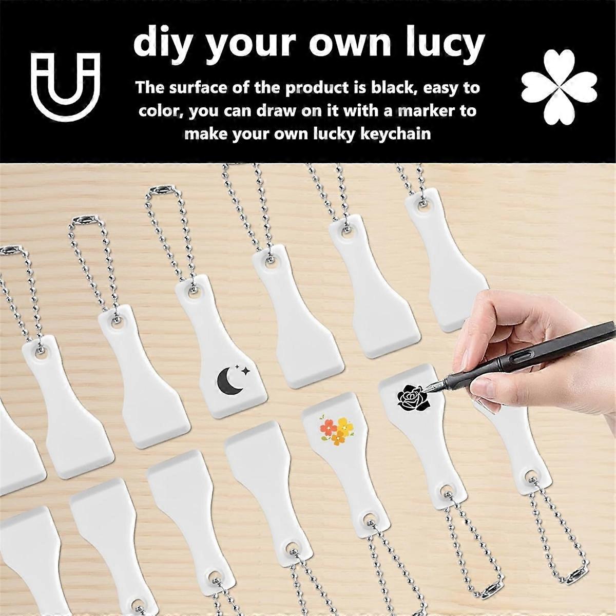 30Pcs White Plastic Scratch Ticket Scratcher Tool Card Scraper Scratch Off Tool Keyring Ticket Scrat