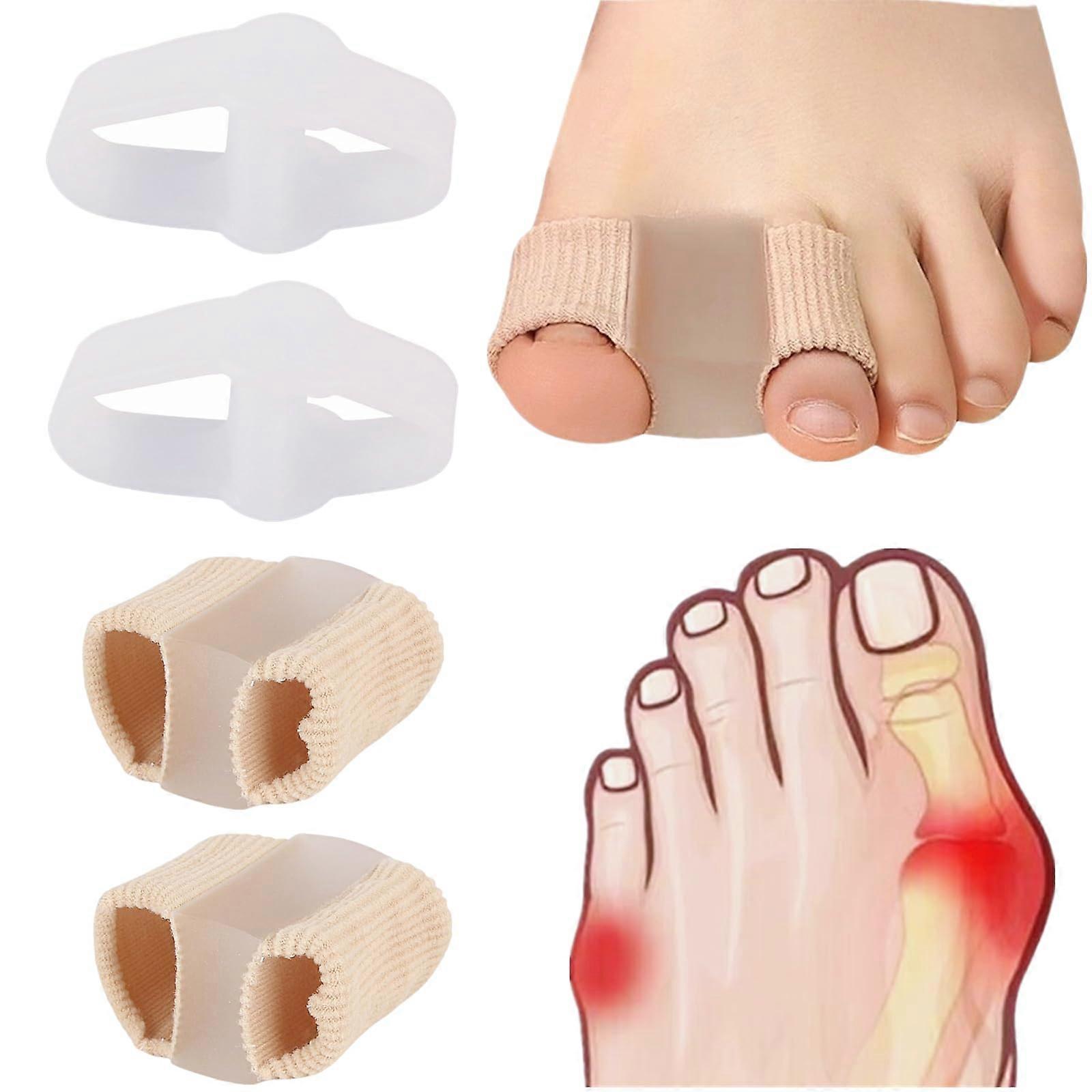 Bunion Corrector For Men And Women, 2 Pairs Big Toe Spacers, SEBS Nylon Gel Toe Separators With 2 Loops