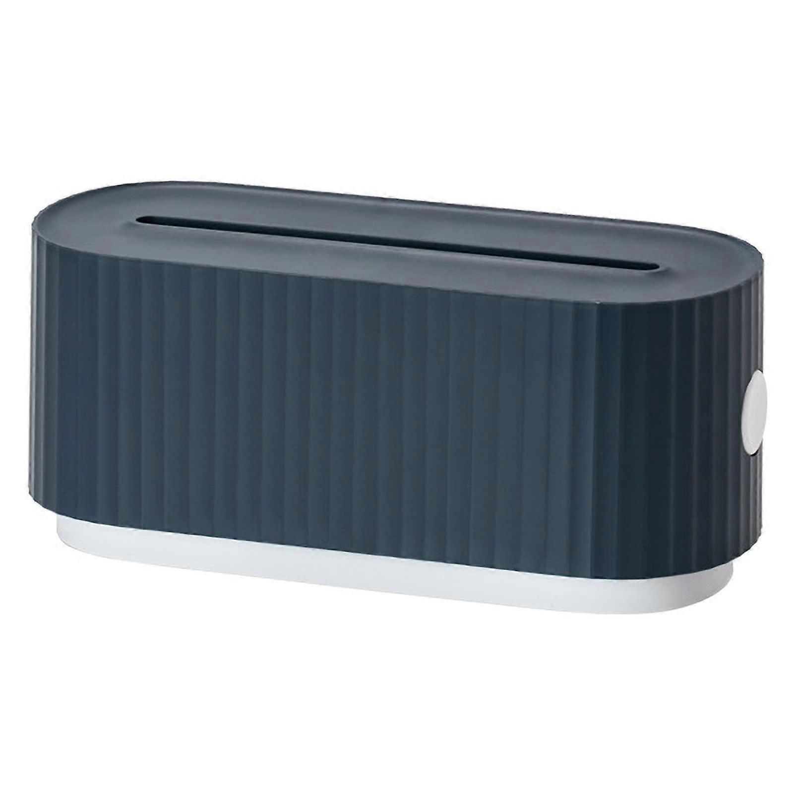 Cable Management Box With Phone Holder, Ventilated Desk Cable Organizer, Power Strip Protector, Blue