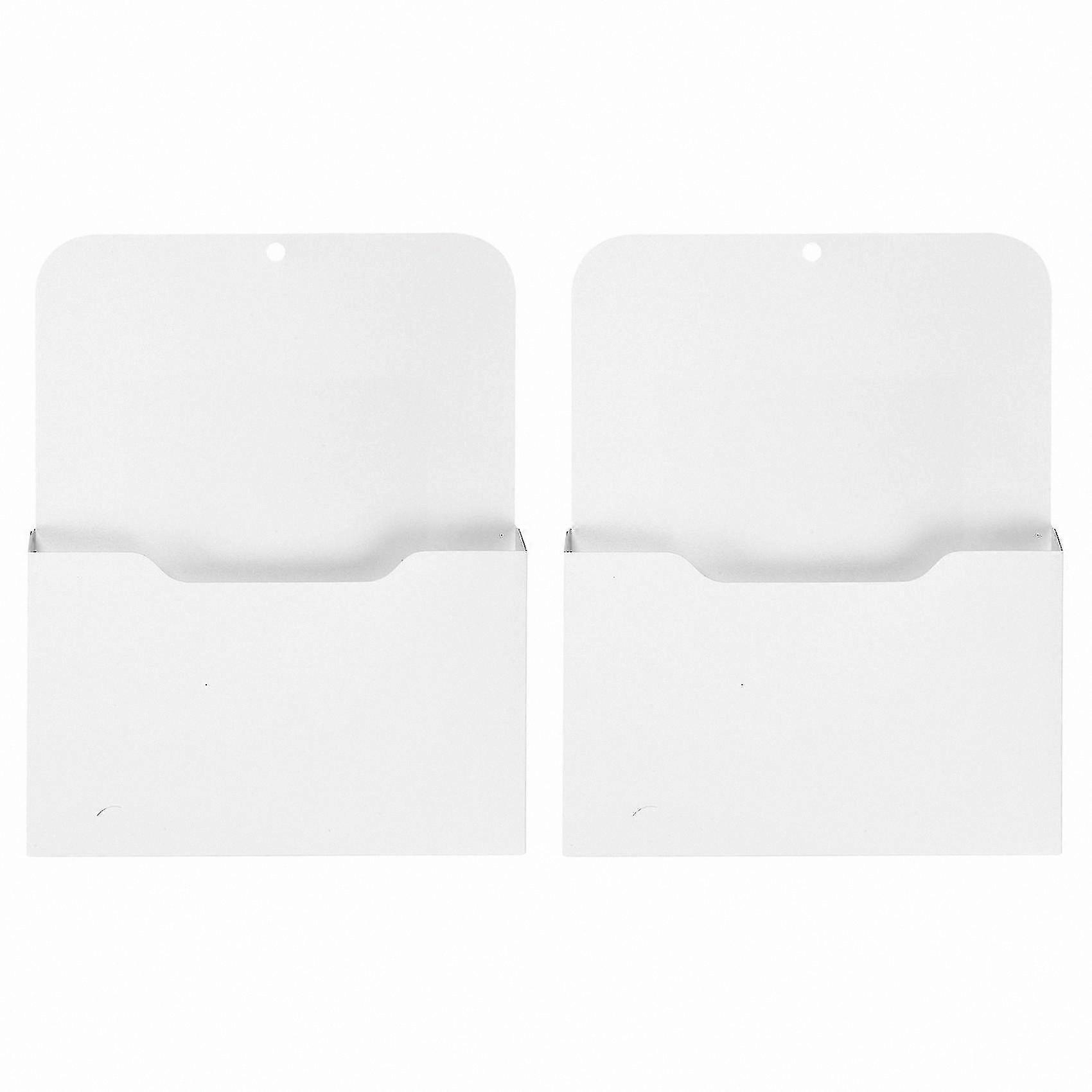 Magnetic Wall File Organizer, 2 Pack - Paper Holder & Pocket Storage Solution