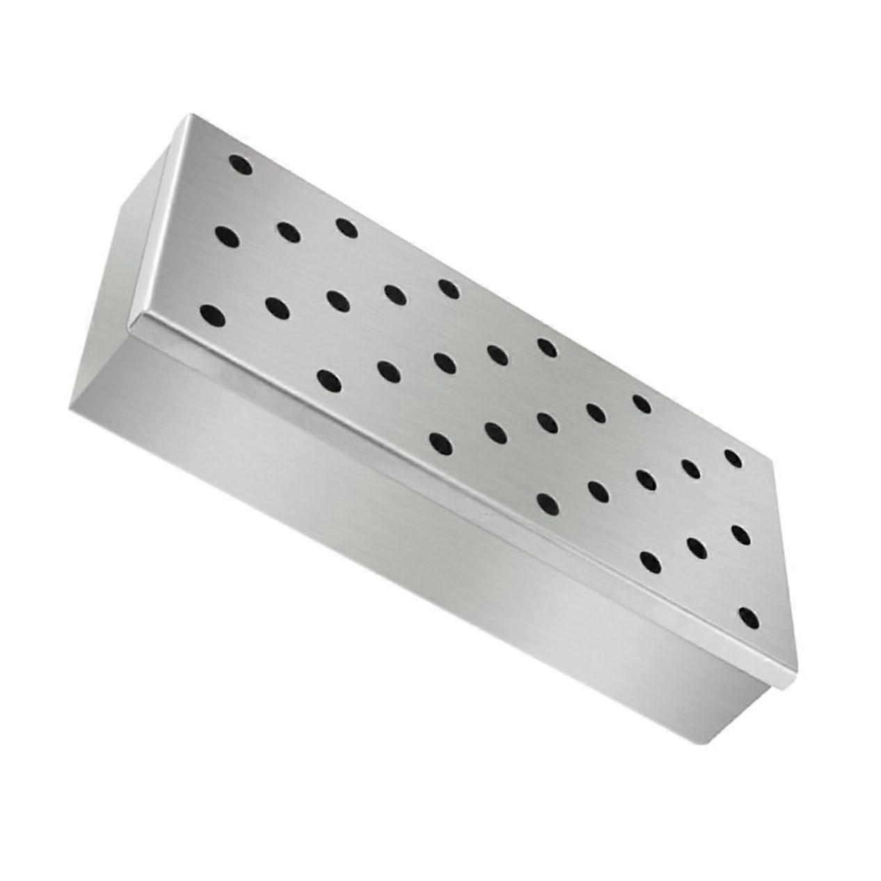 Stainless Steel Smoker Box for BBQ Pellet and Charcoal Grills, Compatible with Gas Grills, Ideal for Smoking Meat, Fish, and Cheese