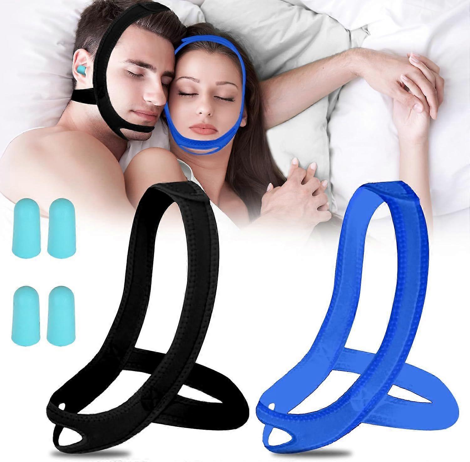 Snoring Chin Strap for Users, 2 Pack Adjustable Jaw Support Chin Strap to Keep