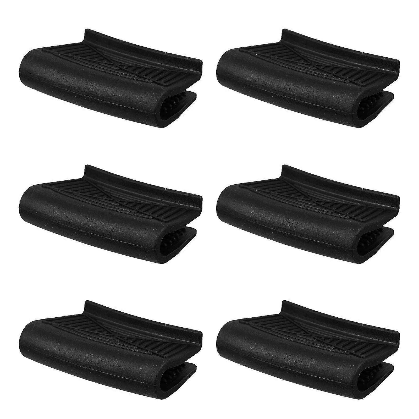 Silicone Cookware Handle Grip Pot Handle Cover Kitchen Use Prevent Scald Black 6Pcs