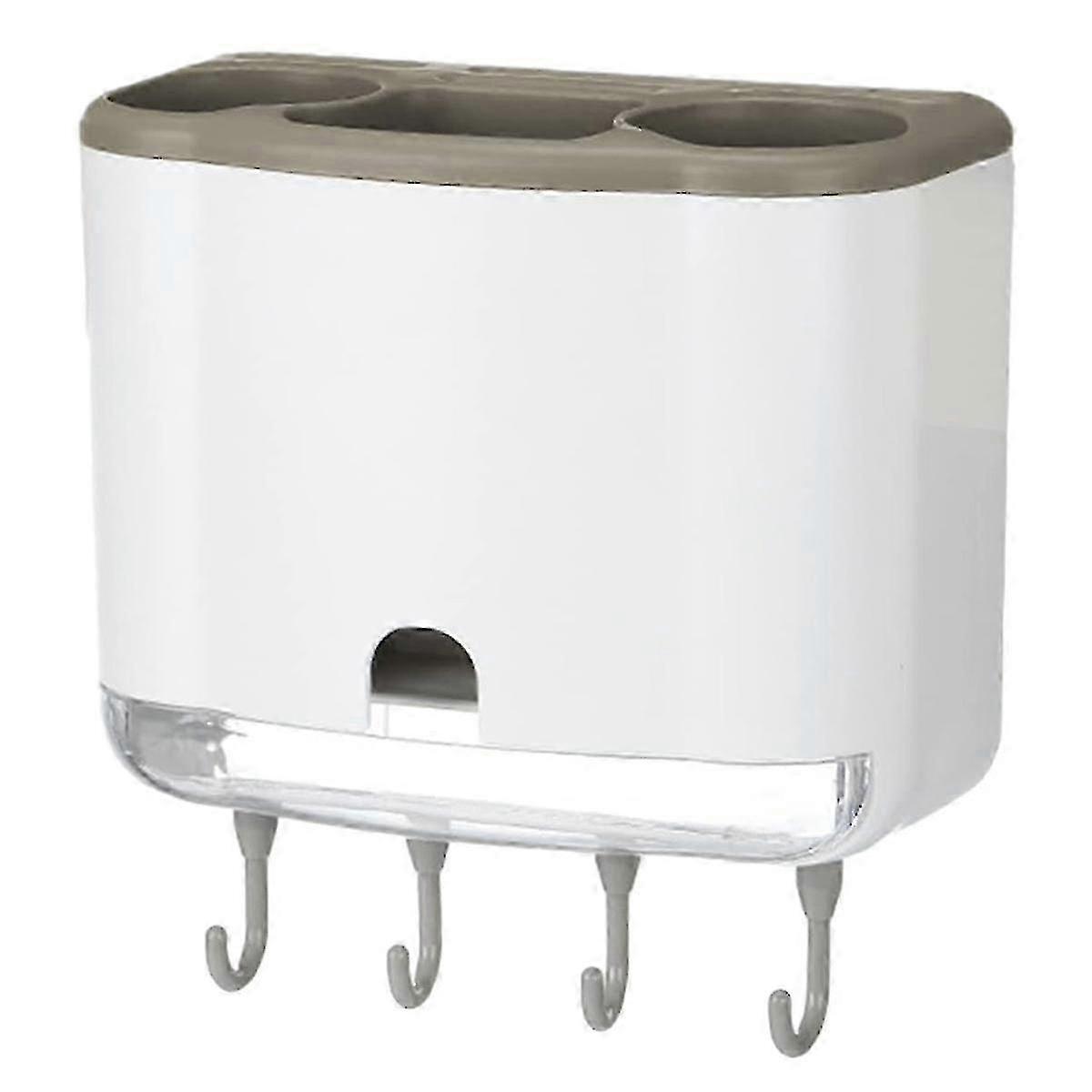 Wall Mounted Kitchen Utensil Holder with Detachable Drain Board & Hooks, Fast Drying Tableware Rack for Home or Restaurant Use