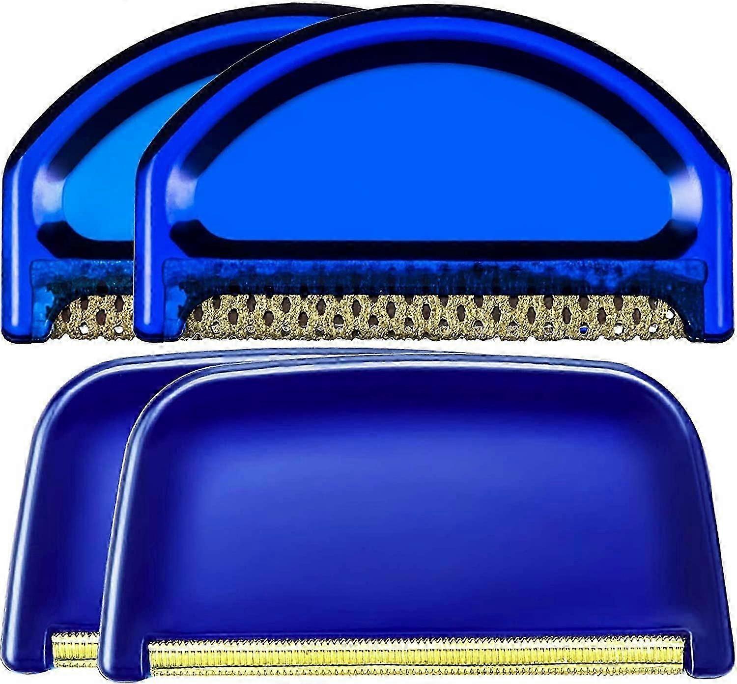 4 قطع سترة أمشاط سترة قماش ماكينة حلاقة وكشمير مشط الصوف مشط أدوات التنظيف يزيل الحبوب والزغب والوبر من الملابس (أزرق)