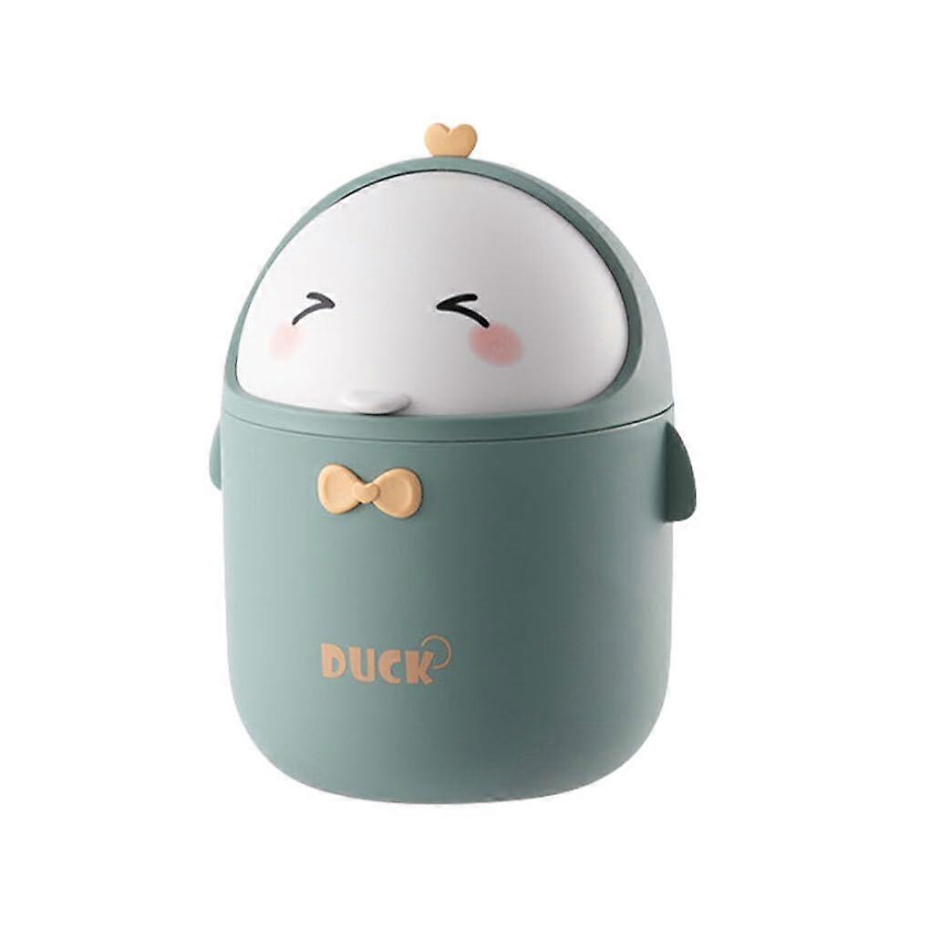 Odorless Rubbish Bin - Shatter-Resistant Detachable PP Desktop Trash Bin for Home Office, Green, Compact Size