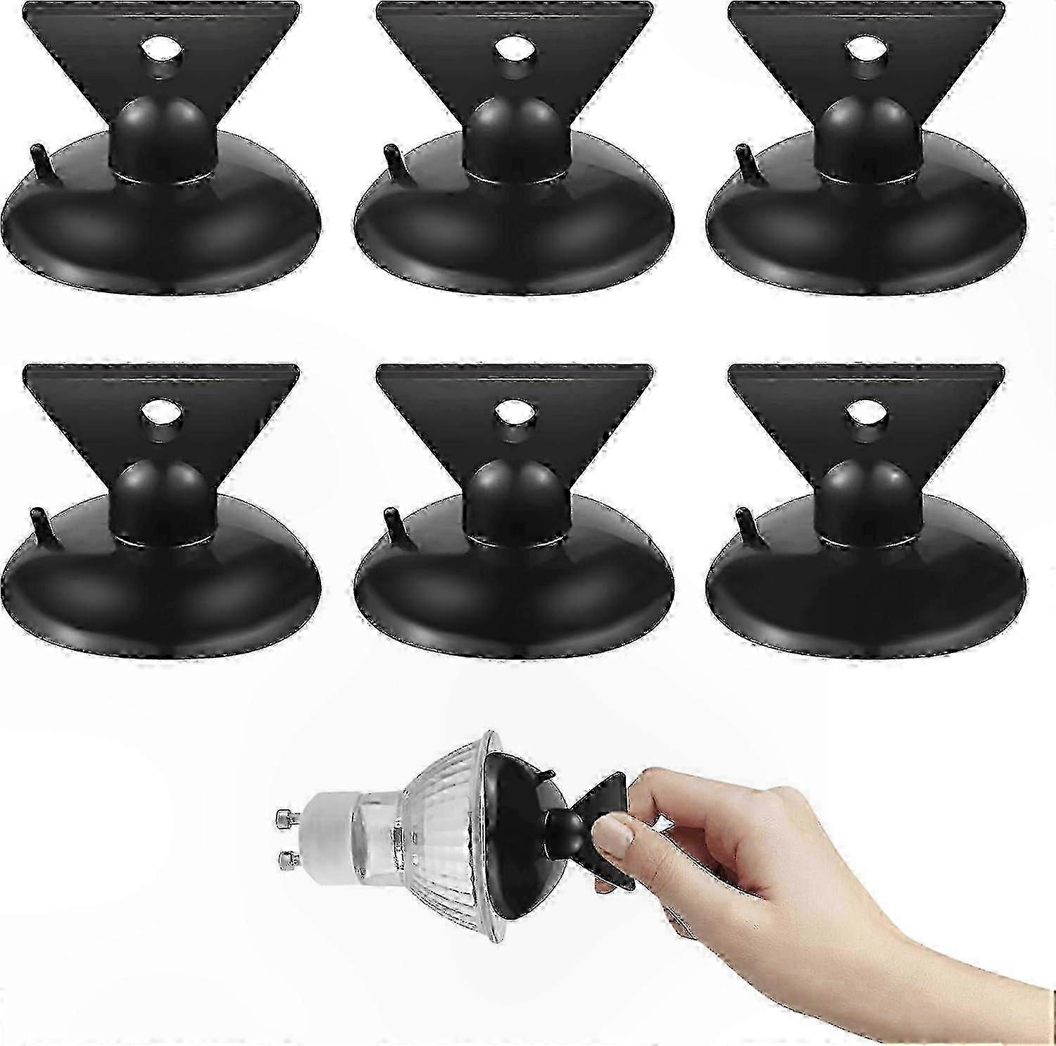 6-Pack GU10 Bulb Extractor Tool with Black Suction Cup for Tall Ceilings and Extended Reach Lighting Fixes
