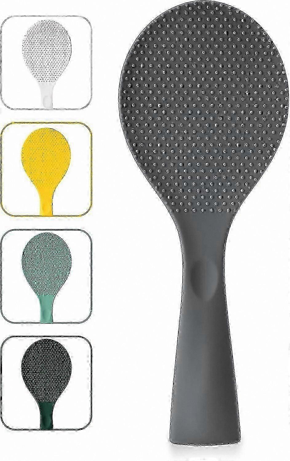 Silicone Rice Paddle - Non-Stick Heat Resistant Spatula for Standing Rice (Gray)