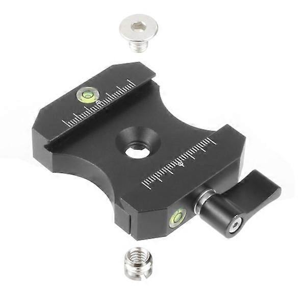 Universal Quick Release Plate Clamp Adapter 3/8 to 1/4 Screw Built-in Bubble Level for Arca Swiss Camera