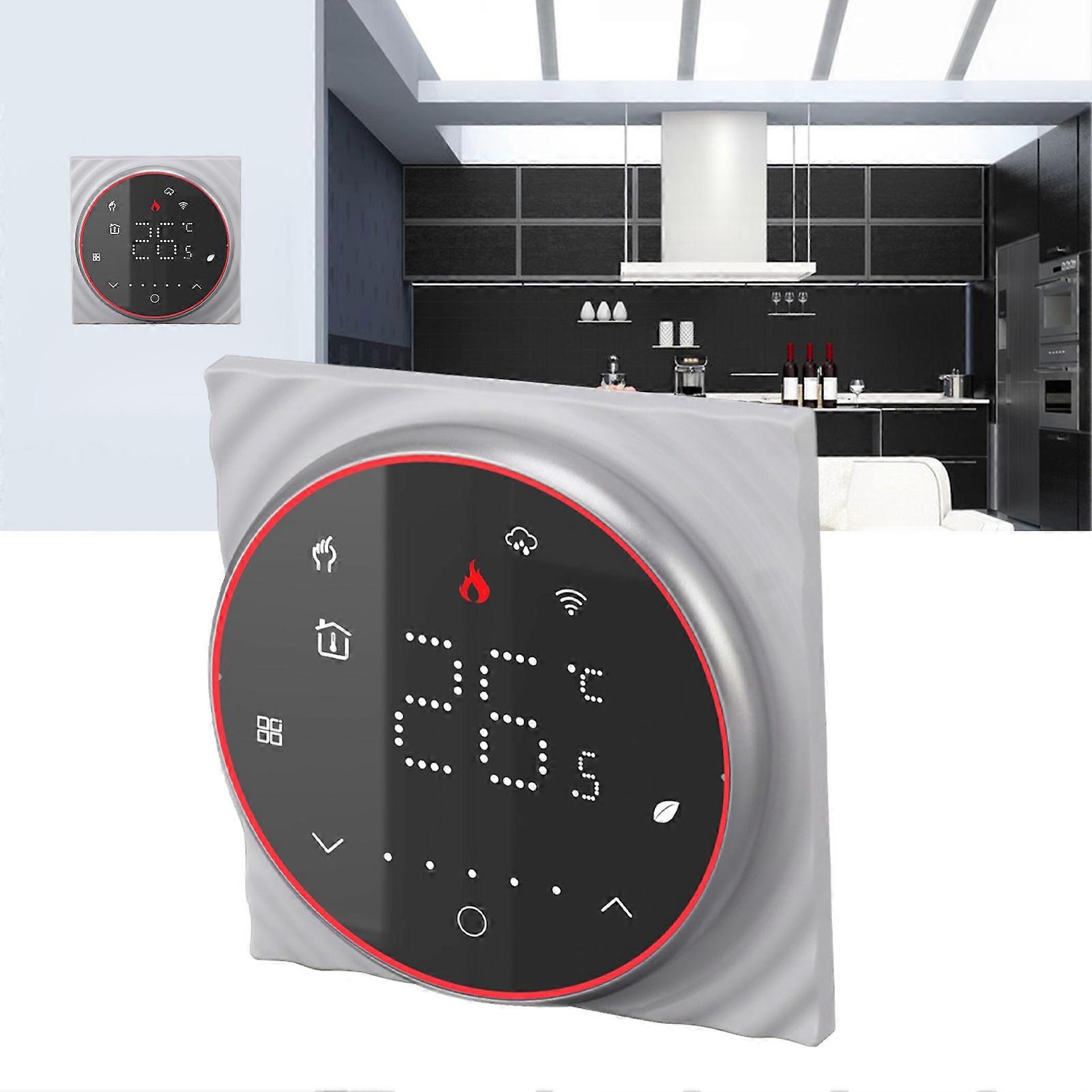 Smart WiFi Thermostat 95-240V Touch Control Black 86x86mm