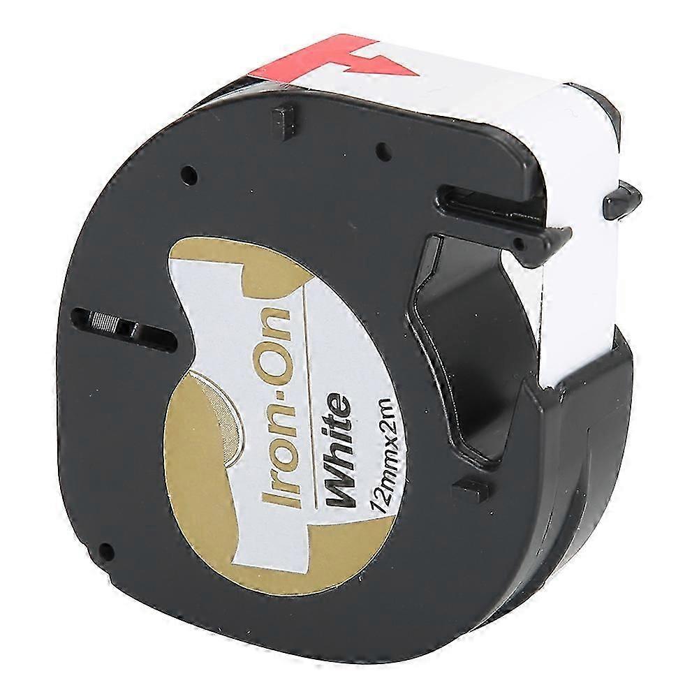 Print Label Tape Fabric Ironing Ribbon Black on White for Dymo Labeling Machine 12mmx2meter