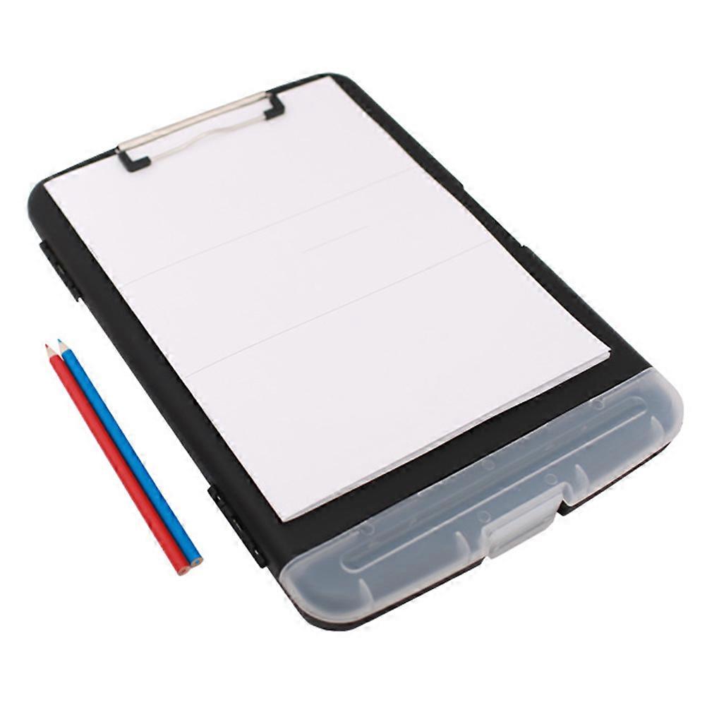 A4 Plastic Clipboard Profile Clip for School Supplies and Office Use in Black for Memo Storage 1Pack
