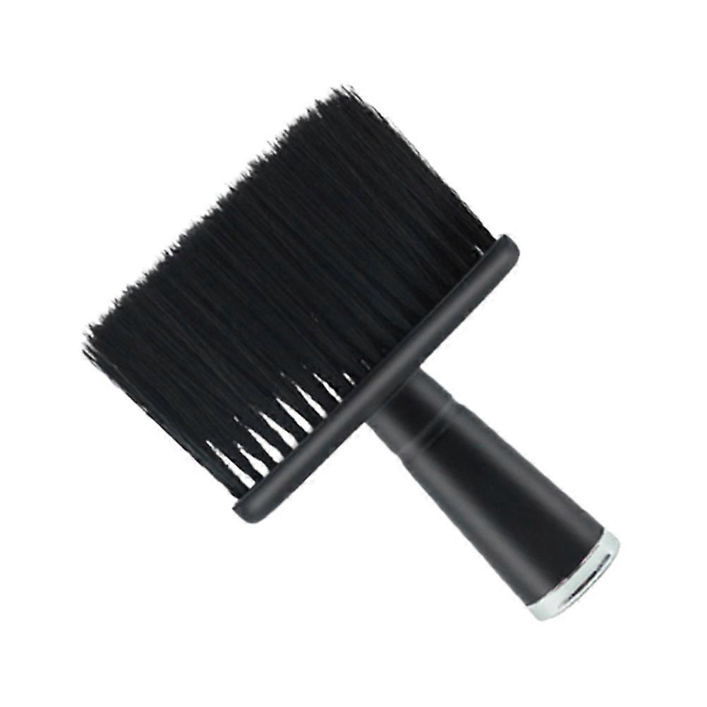 Neck Duster Brush for Broken Hair Removal with Plastic Handle Black Color Great for Salon and Home Use 6.5 inches