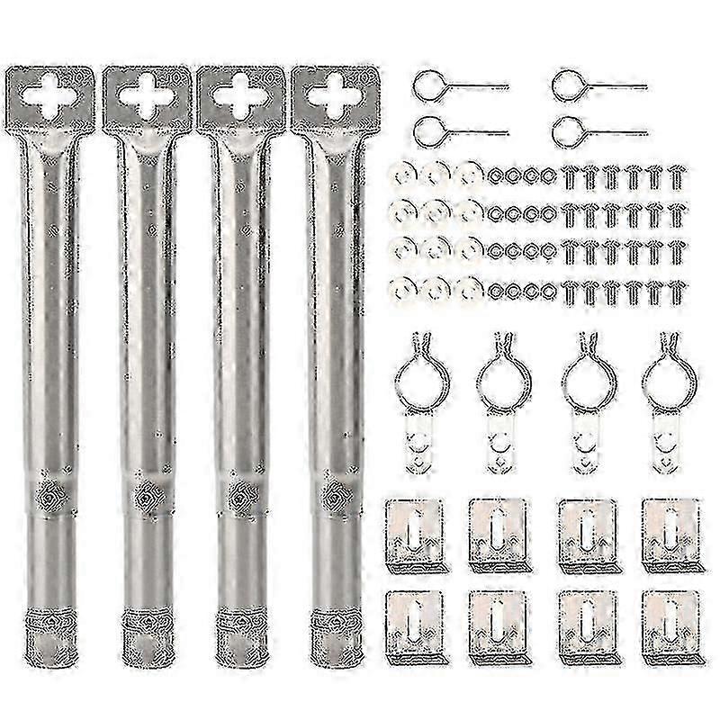 4 قطع الفولاذ المقاوم للصدأ قابل للتعديل أنبوب الموقد المستقيم لاستبدال شواية الشواء بالغاز عالمي