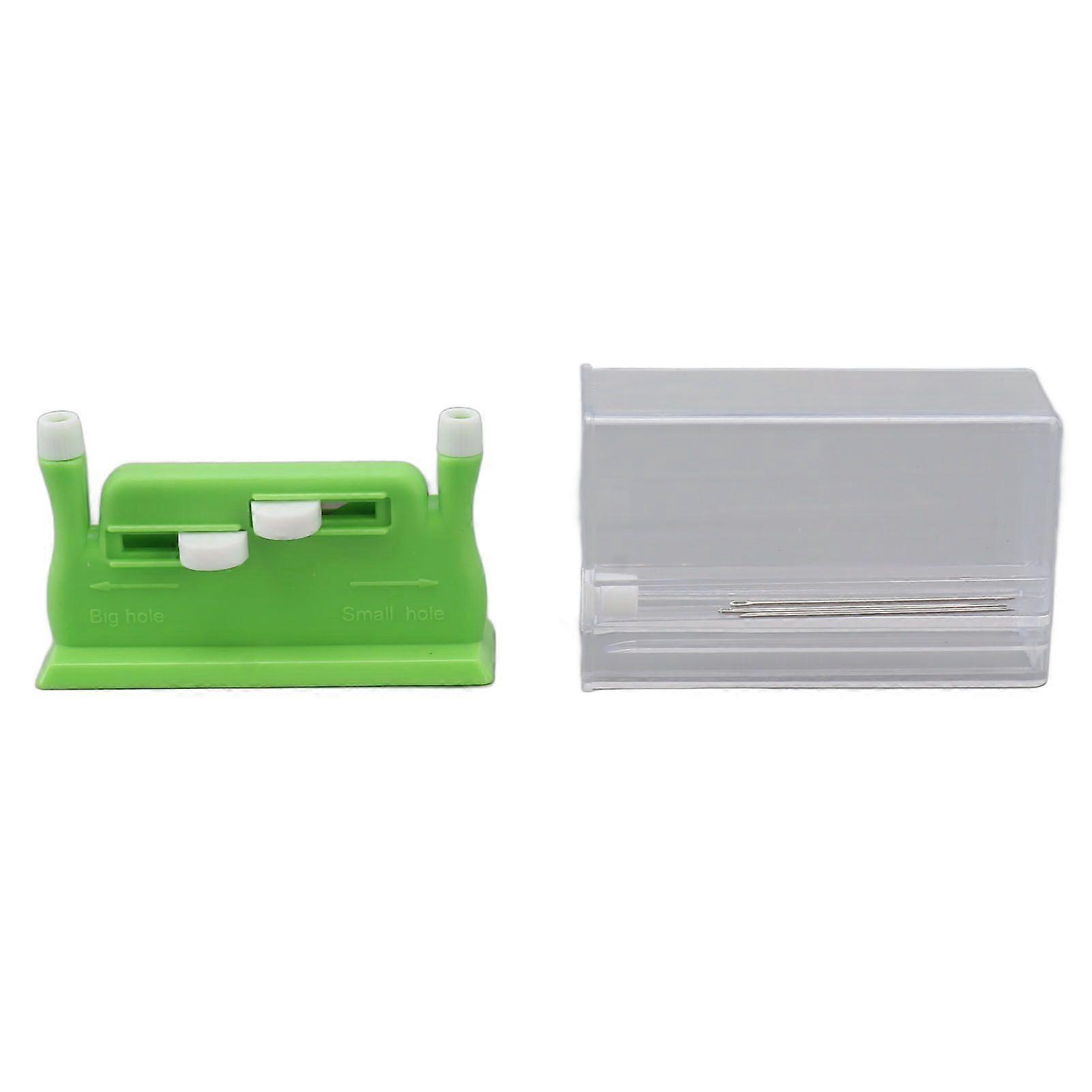 Auto Needle Threader Home Hand Sewing Automatic Thread Device with 5 Needles for The Aged Utilities Cross Stitch Green