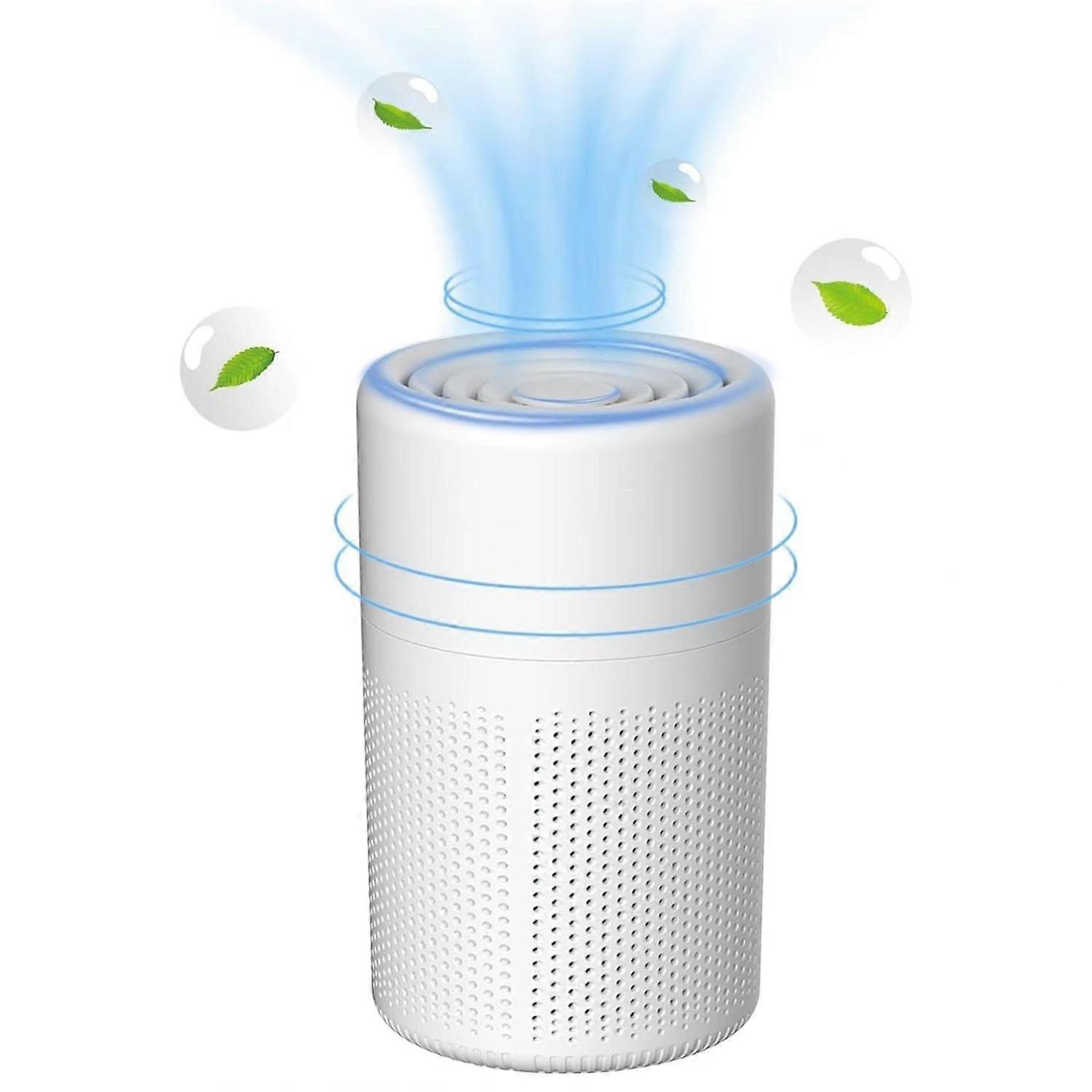 Air Purifier Suitable for Home, Bedroom, Office, Desktop Pet Room, Equipped with True High-Efficiency Air Filter and Mute(White)
