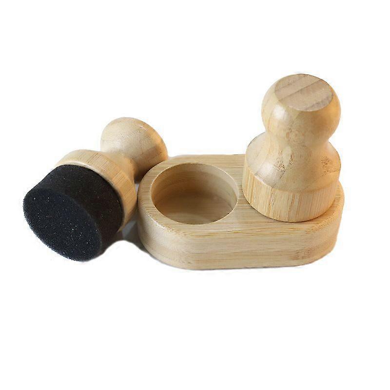 1 Set Cutting Board Oil Wax Applicator With Round Wooden Handle - Food Grade Mineral Oil Wax Tool For Butcher Blocks Bamboo Boards Spatulas Spoons