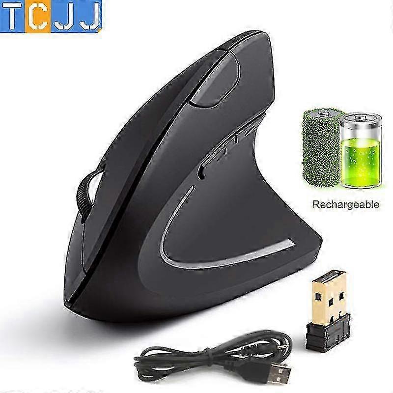 Tcjj Vertical Ergonomic Wireless Mouse 2.4g Rechargeable Optical Gaming -GSL 2025