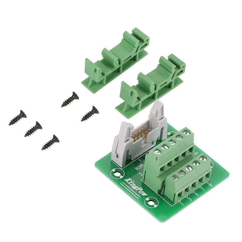 IDC10P 10Pin Male Header Breakout Board Terminal Block Connector PLC Interface with Bracket