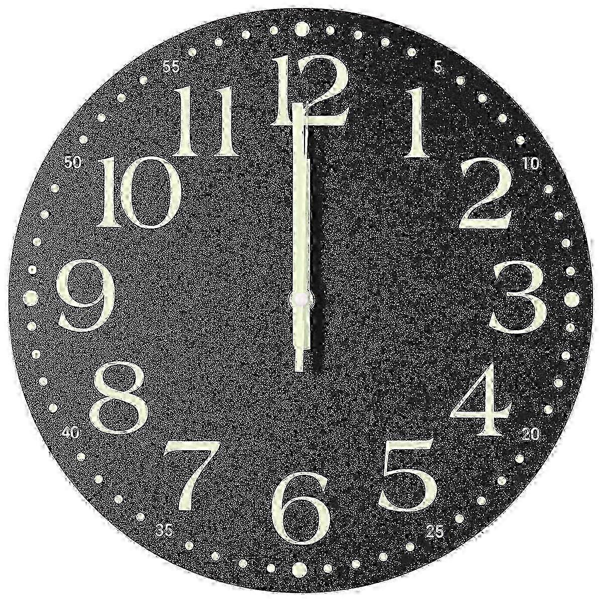 12 Inch Silent Wall Clock with Glow Feature for Bedroom