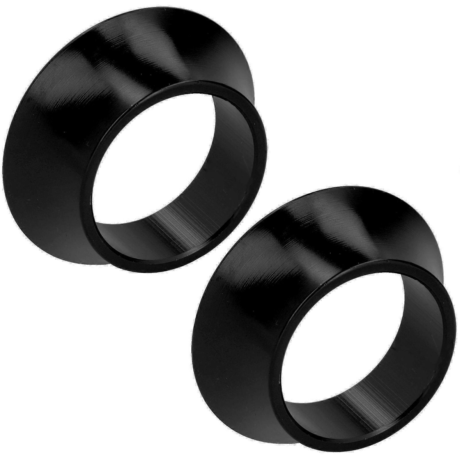 2Pcs CNC Aluminium Alloy 15mm Bicycle Taper Washer Bike Front Fork Conical Stem SpacersBlack