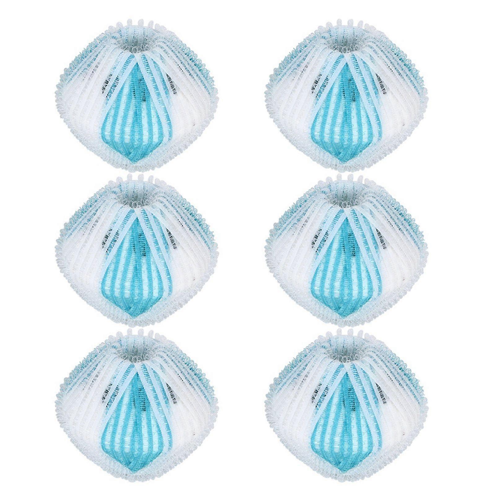 6件洗衣机除毛洗衣球衣服清洁球工具蓝白色