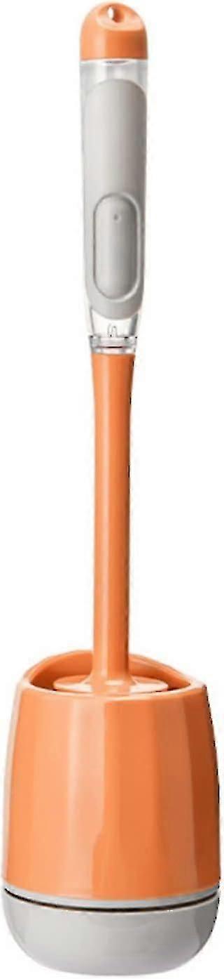 Silikon Plus Flüssig-WC-Bürsten-Set, WC-Bürste und Kolben-Set, Wand-WC-Bürste mit langem Griff (Orange) - Q36