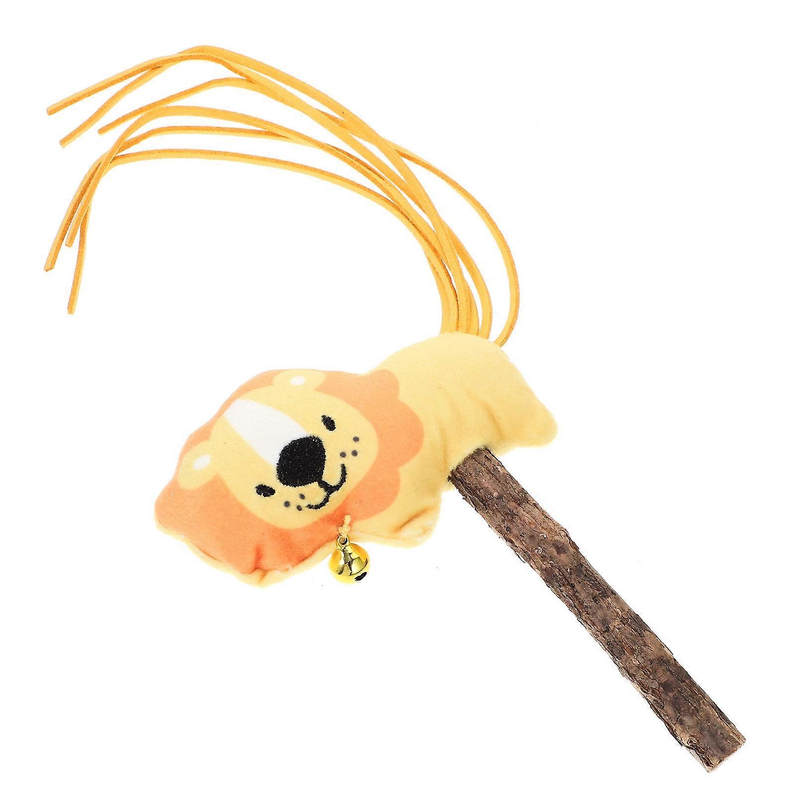 Interactive Cat Toy Catnip Teaser Stick Wooden Handle 2Pcs for Cat Play