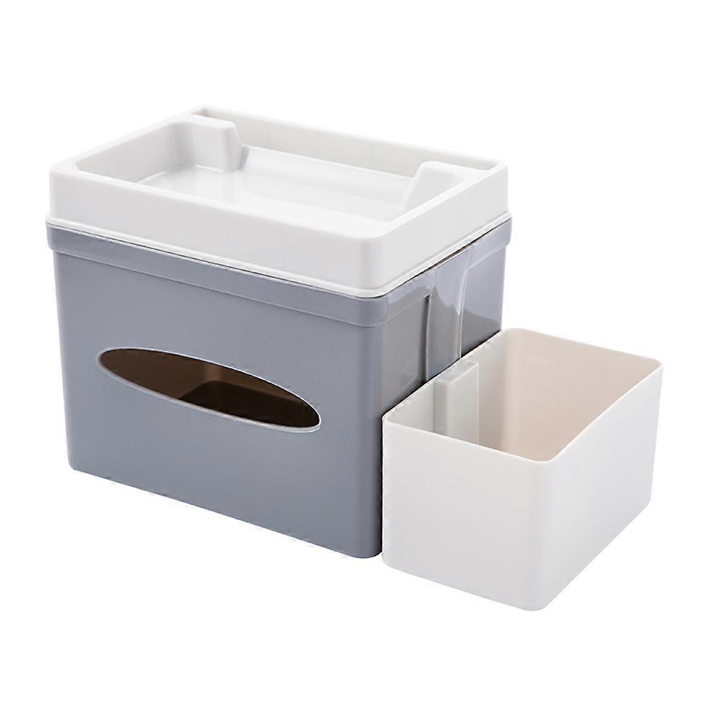 Plastic Tissue Box Large Paper Box for Holding Tissue with Sundries Storage