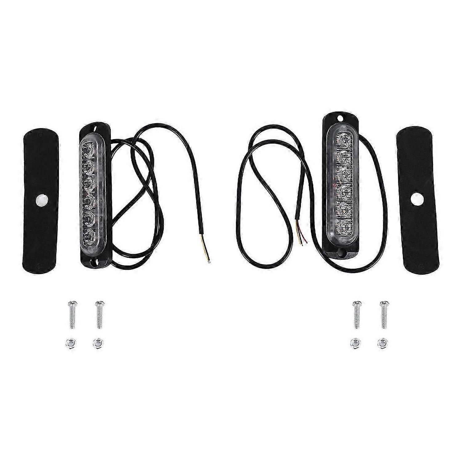 LED Emergency Strobe Lights, Amber 6 LED Strobe Flashing Light 2 Pack
