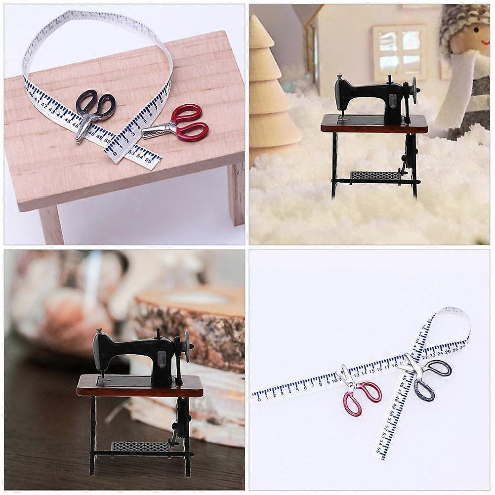 Miniature Sewing Machine Model Dollhouse Ornament for Display 5Sets