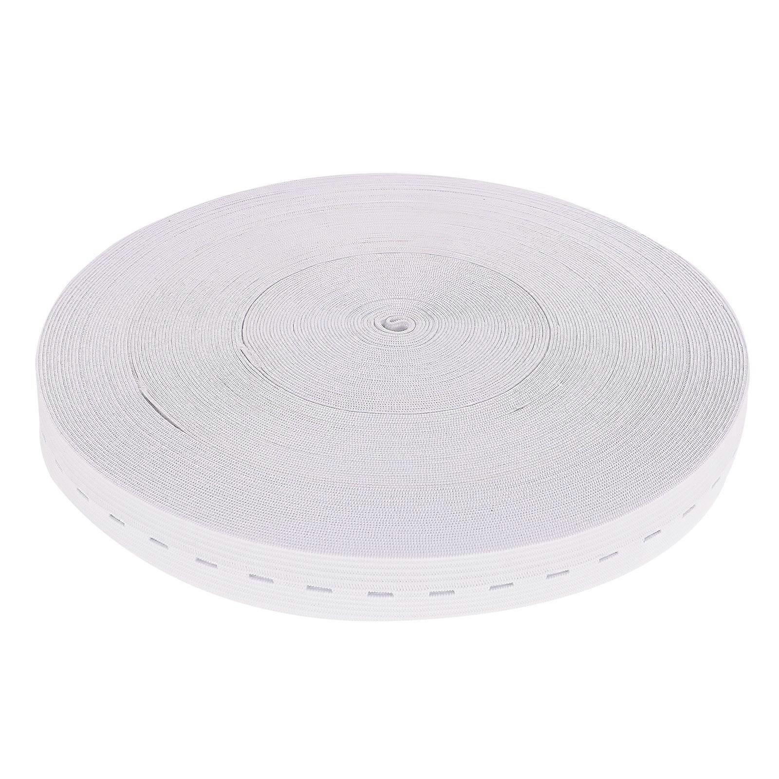 Flat Elastic Band for Sewing Buttonhole Elastic Band Diy Crafting White Polyester Material Contains 1 Roll