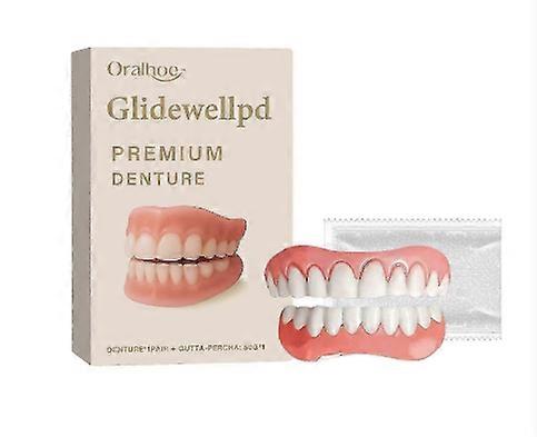 Premium οδοντοστοιχίες σιλικόνης για Glidewellpd Smileasego πλήρης αντικατάσταση στόματος Comfort Fit διευθετήσιμη οδοντική προσθετική