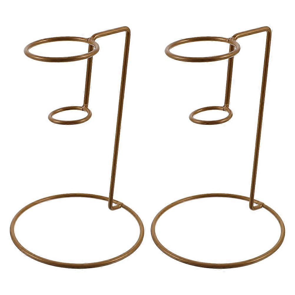 Ice Cream Cone Stand 2Pcs Sturdy Metal Display Rack For Sushi Roll Storage And Ice Cream Shops Golden