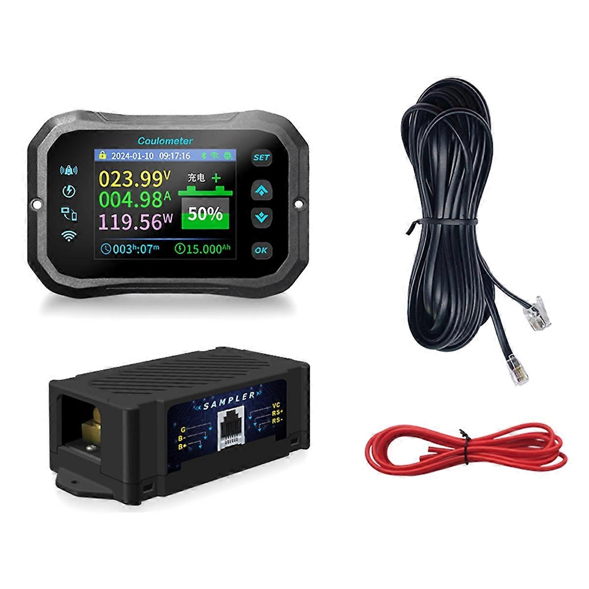 KM110F Coulomb Meter,Displays Battery Voltage Power for RV&EV