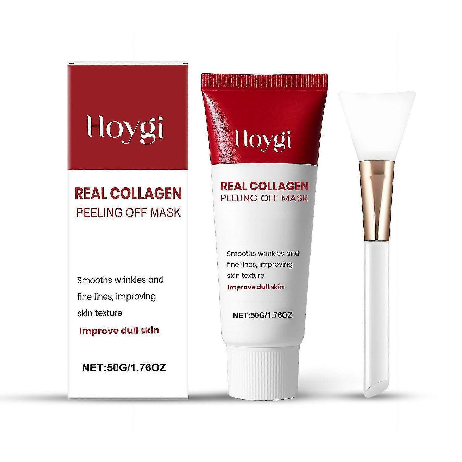 Real Collagen Peel Off Face Mask, Collagen Overnight Wrapping Facial Mask, Deep Hydrating, Restores Elasticity, and Refine Pores, for Glass Glow Skin
