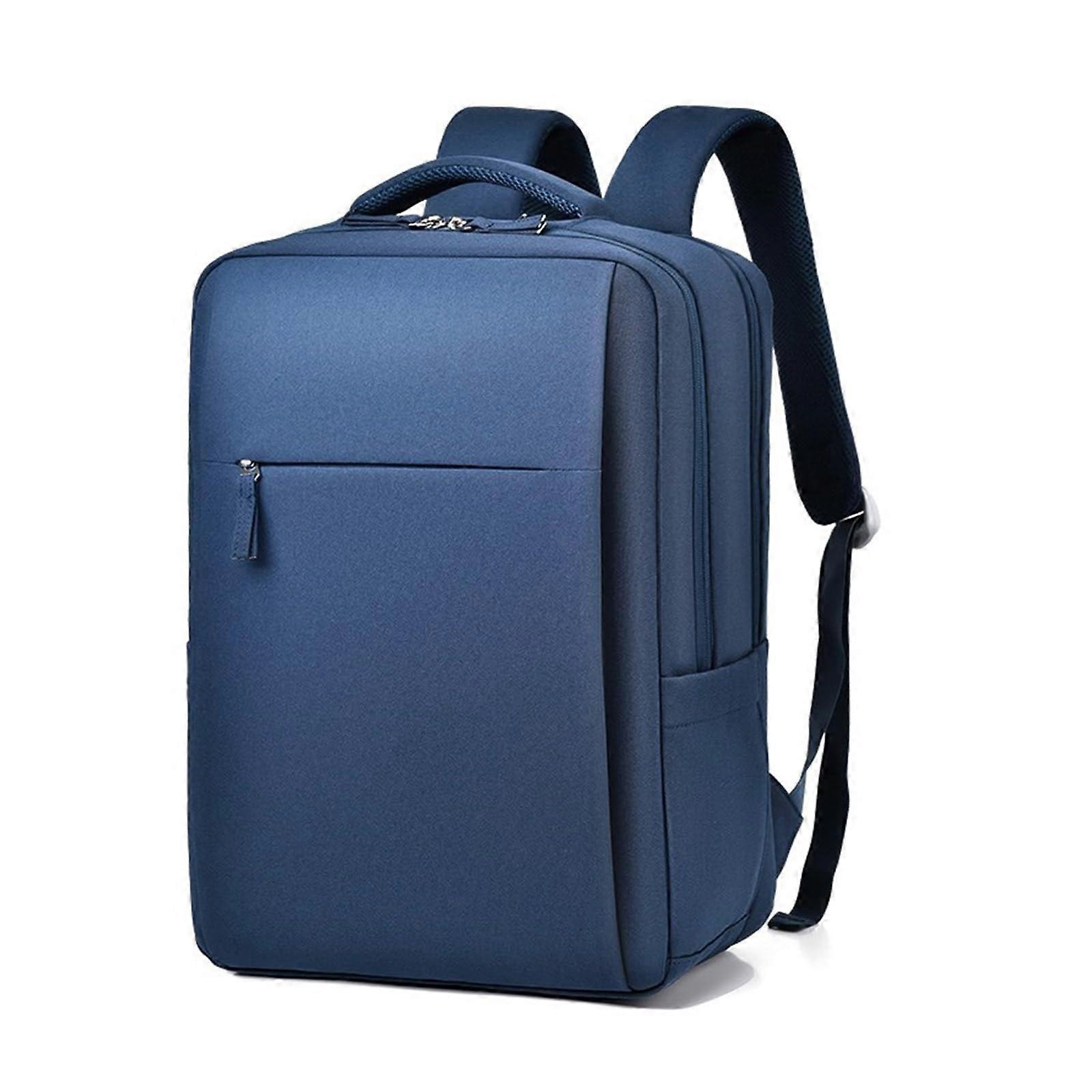 16Inch Laptop Backpack Water Resistant Blue Padded Strap Notebook Carrying Case For Travel And Work Regular Version
