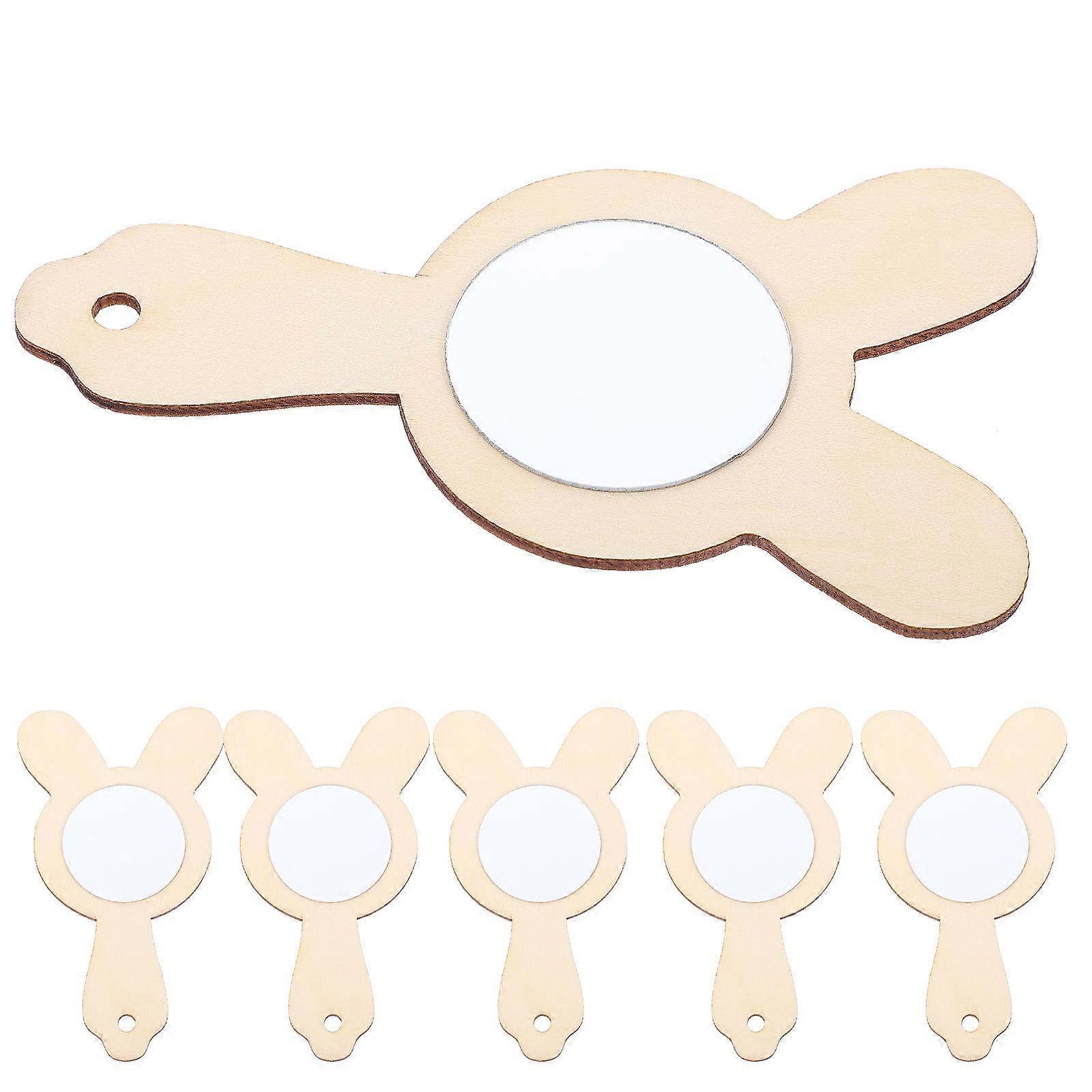 Wooden Mirrors for Craft Wood DIY Unpainted Hand Mirrors 30Pcs Pack
