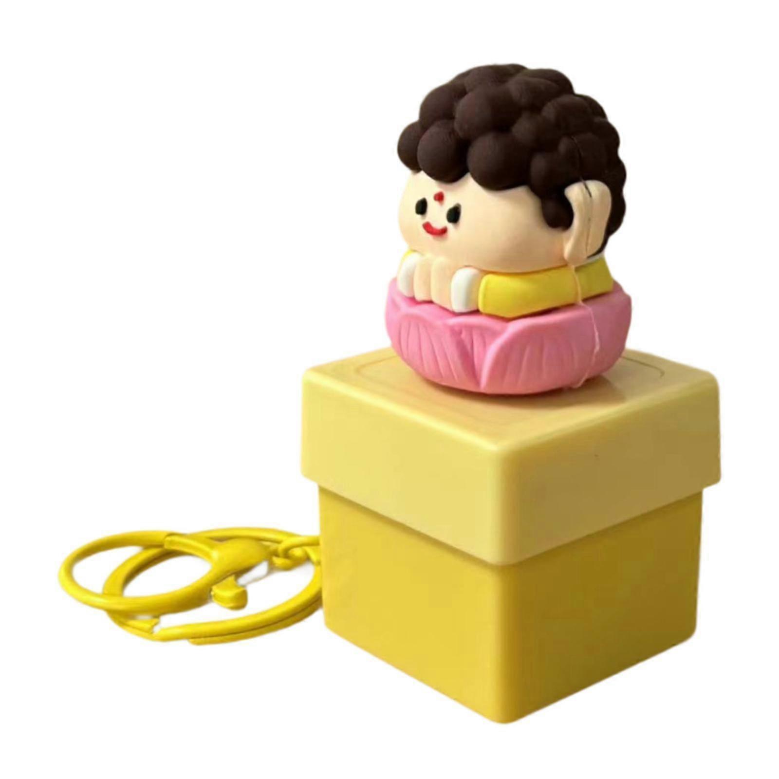 Button Fidget Bag Decoration Soft with Charm Keyring Holder for Birthday Gifts