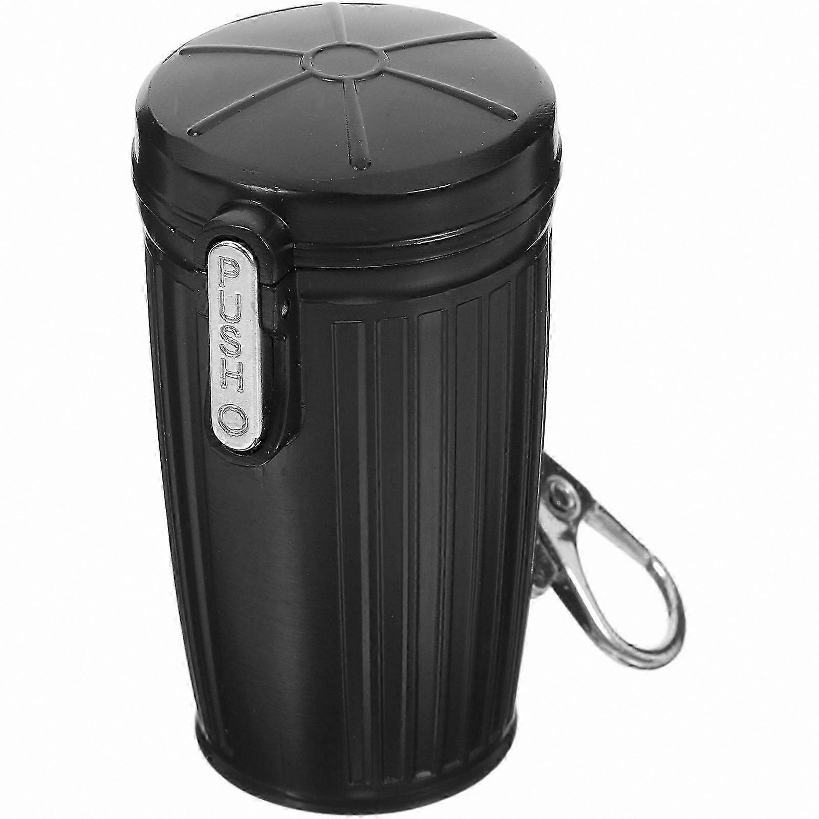 Mini Portable Trash Can with Lid and Keychain for Outdoor Travel Use Sealed Container for Ash or Garbage