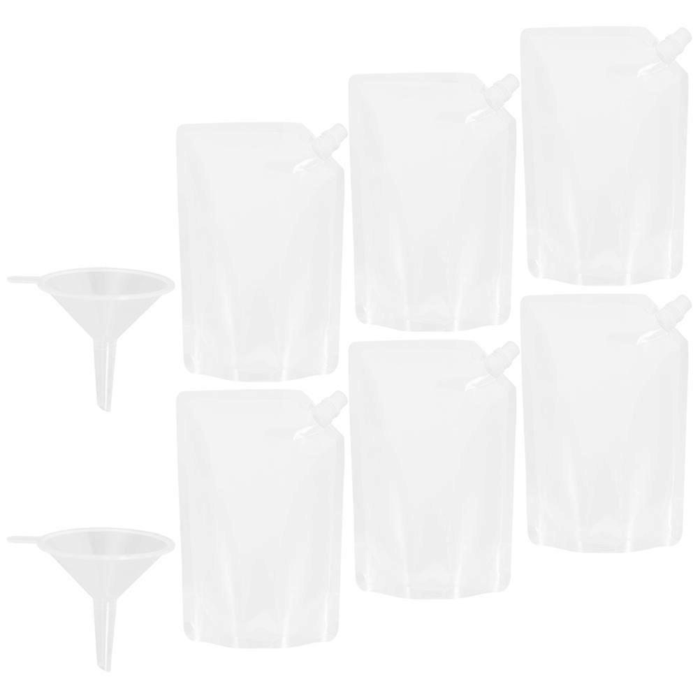 Clear Travel Drinks Flasks Storage Leak-Proof Foldable Portable 17.00X11.00X3.50Cm 6Pack