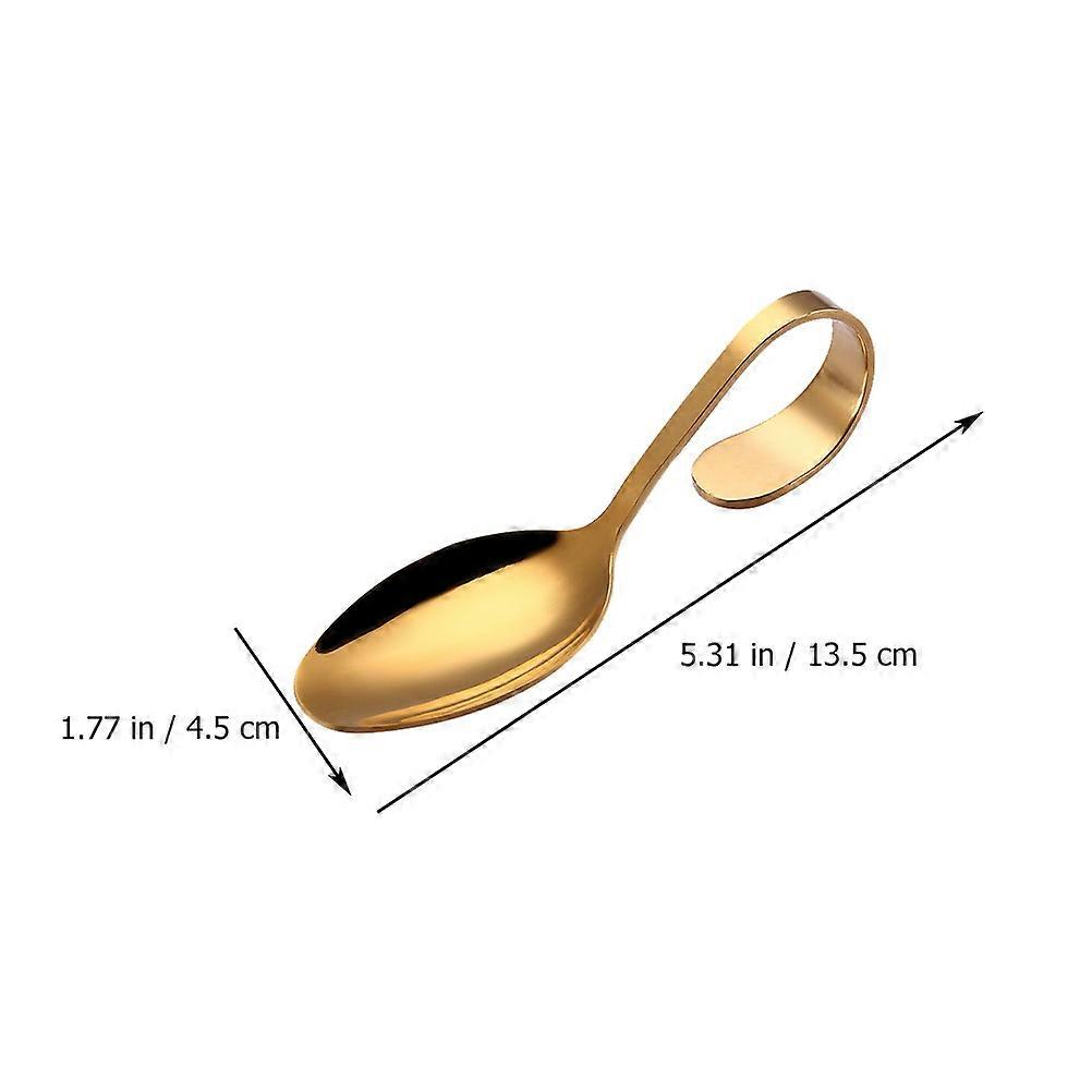 Creative Spoons 4Pcs Stainless Steel Bent Handle Design For Dining Stable Vertical Placement