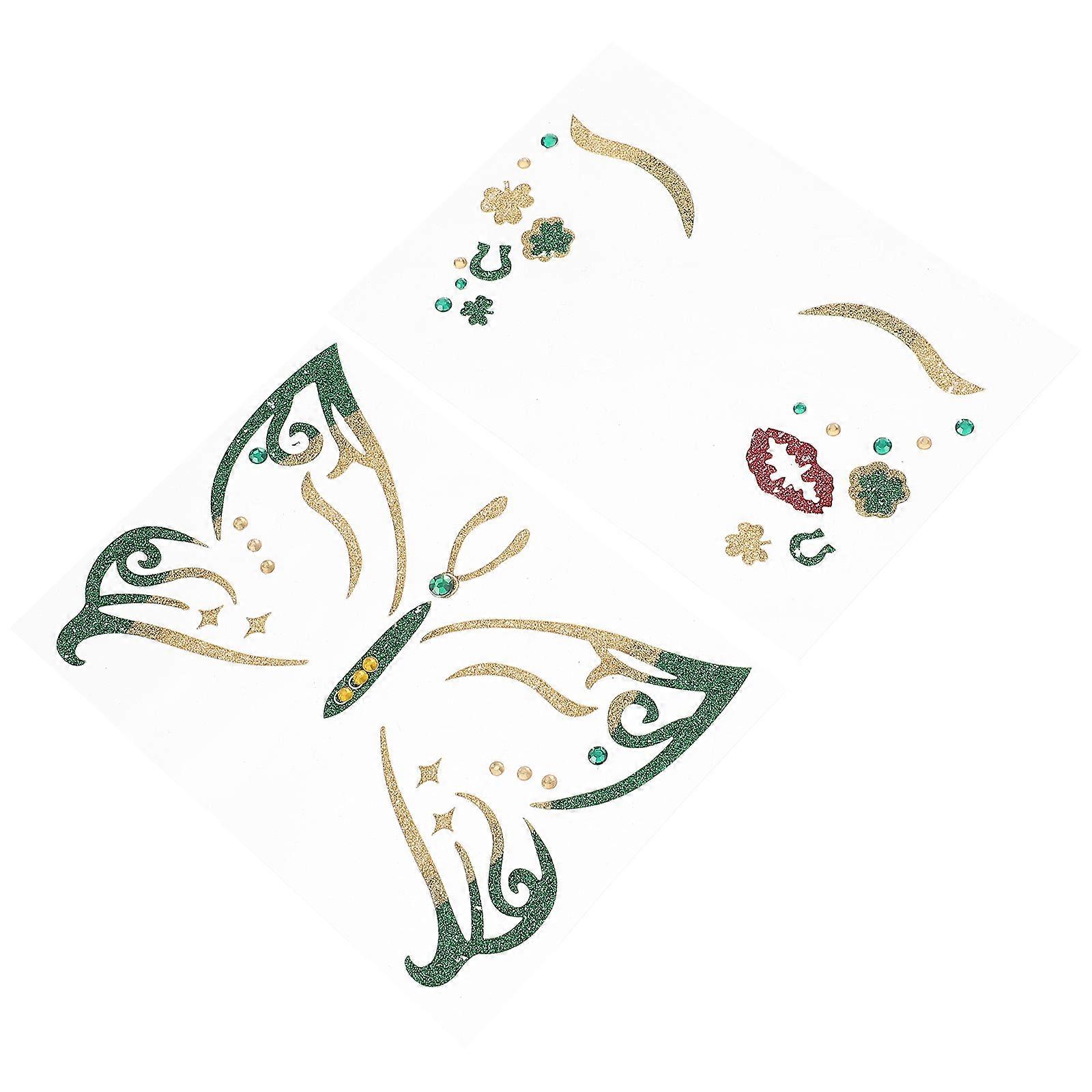 St. Patrick's Day Temporary Stickers for Decor 10Pcs Face Art