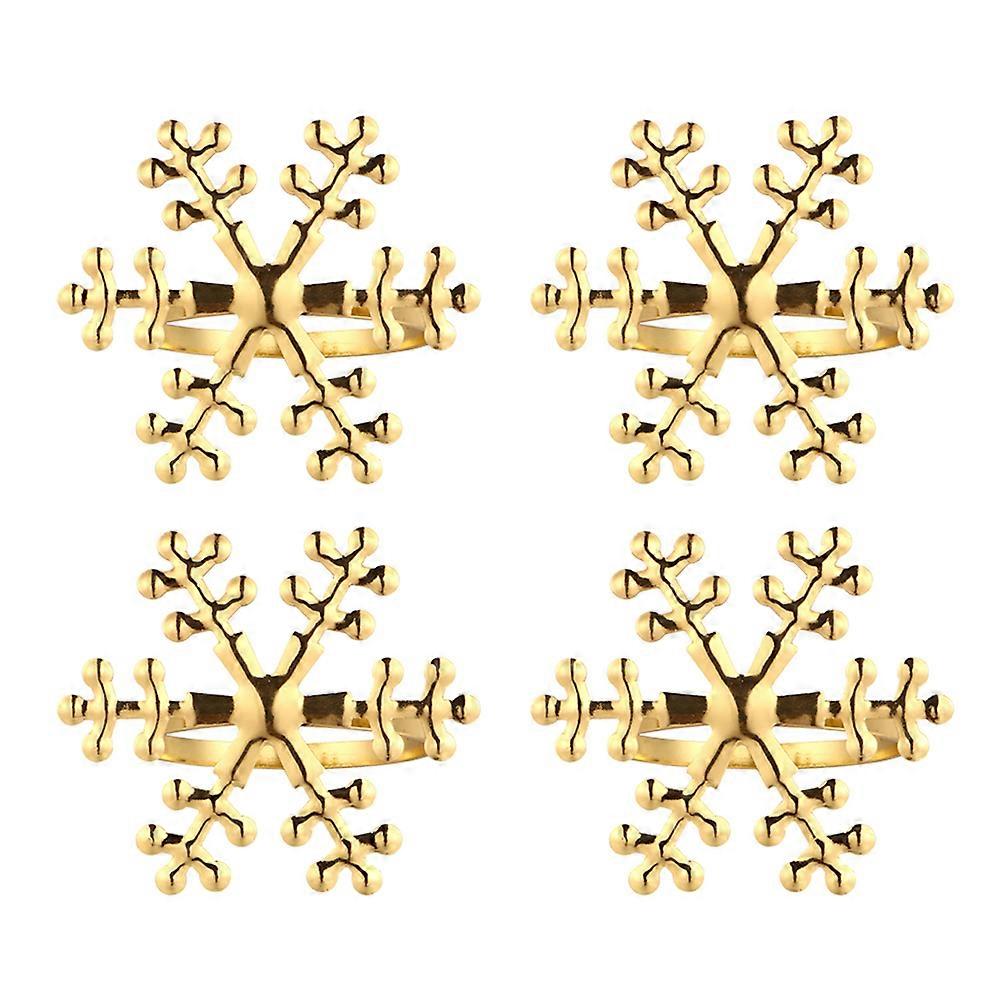 Alloy Napkin Ring Snowflake Shape for Party 12Pcs