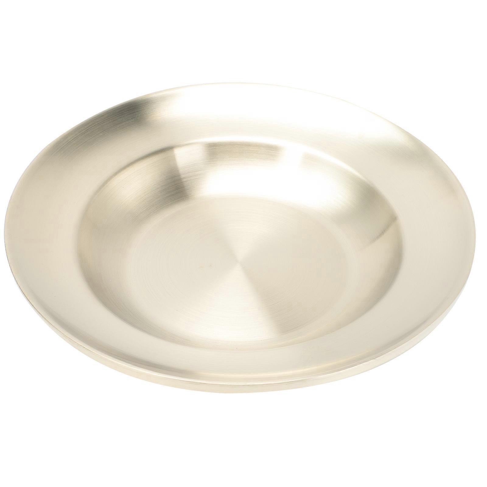 Food Storage Plate Round Stainless Steel Double-Layer Container for Storage 2Pcs
