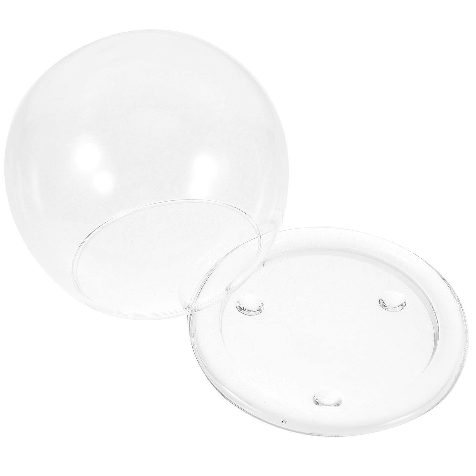 Glass Cover Preserved Flower Adornment for Storage 3Sets Transparent