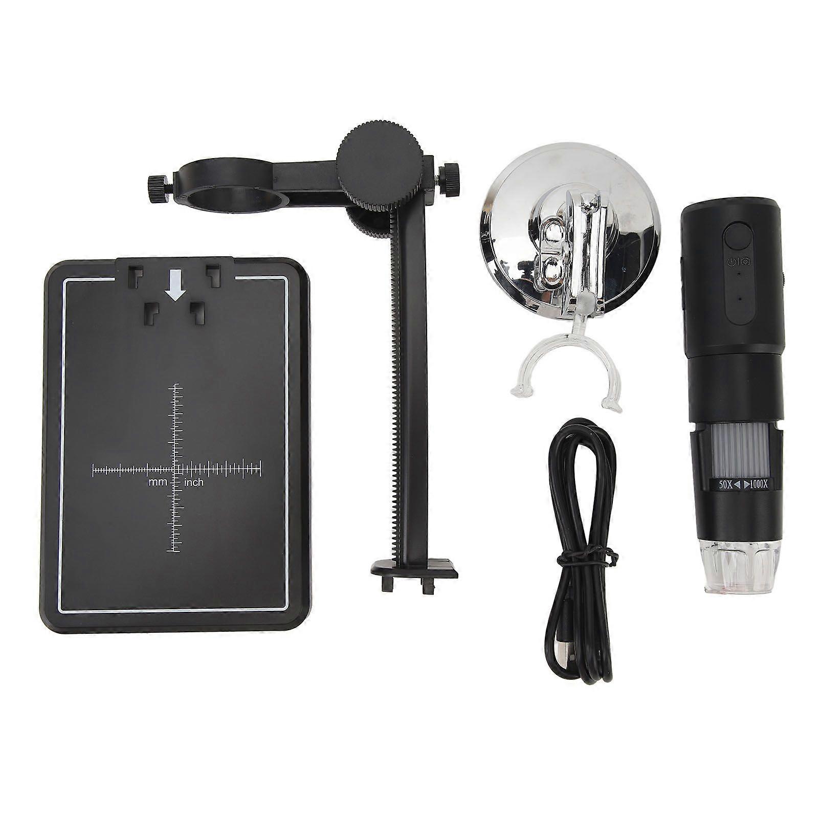 Wireless Digital Microscope Camera WiFi 50X to 1000X Magnification USB Adjustable Stand LED Light APP Portable Microscope