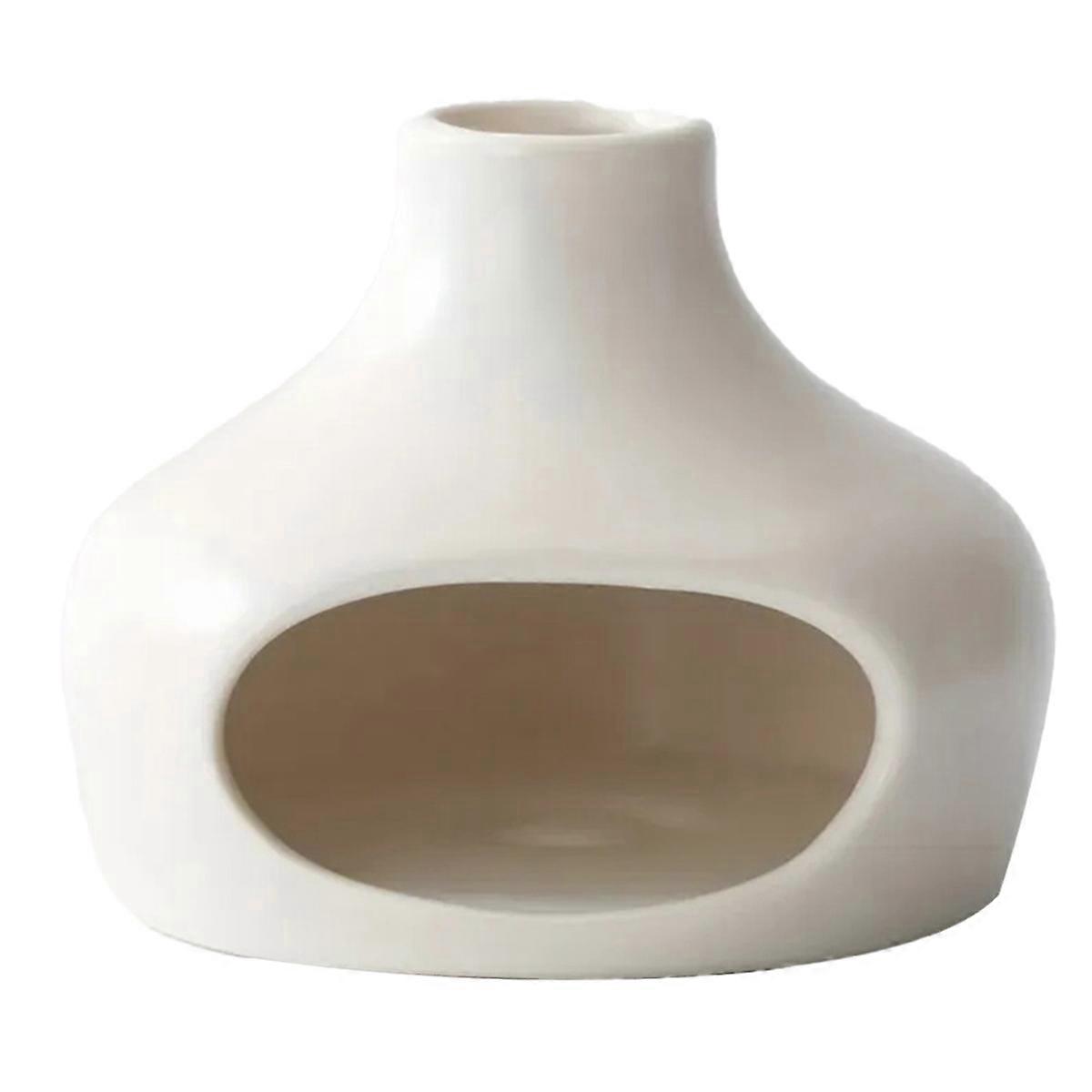 Elegant Ceramic Burner with Chimney White